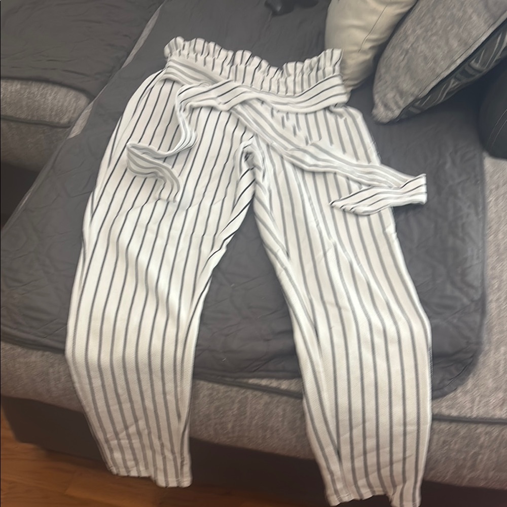 Striped High-Waisted Pants